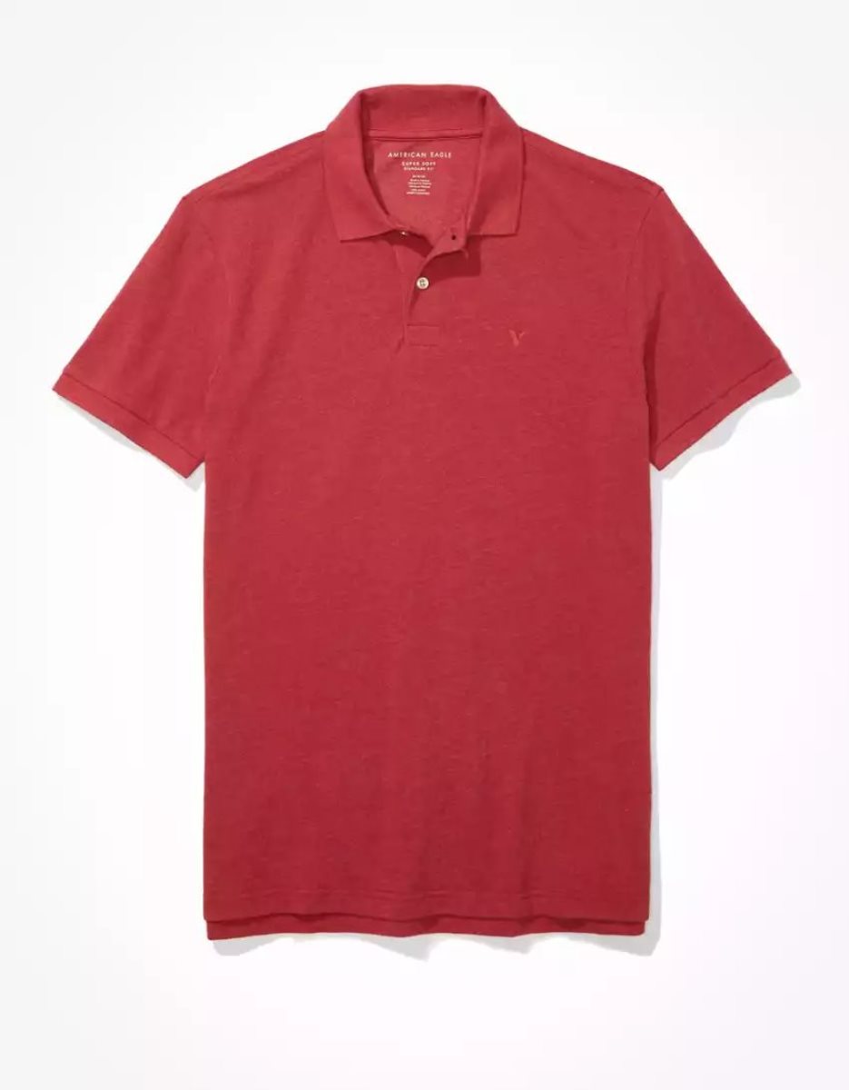 Polos American Eagle AE Super Soft Legend Pique Rouge Homme | QWF-72668264